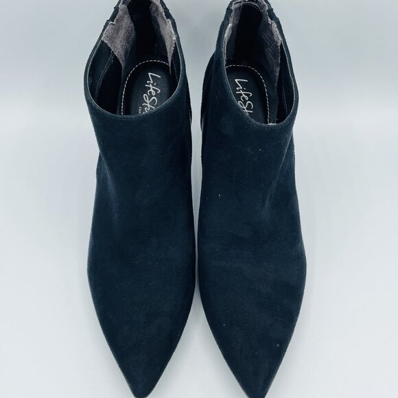 Life Stride Shoes Womens Size 10 M Black Sparrow Faux Suede Heels Booties Zip - Picture 5 of 11
